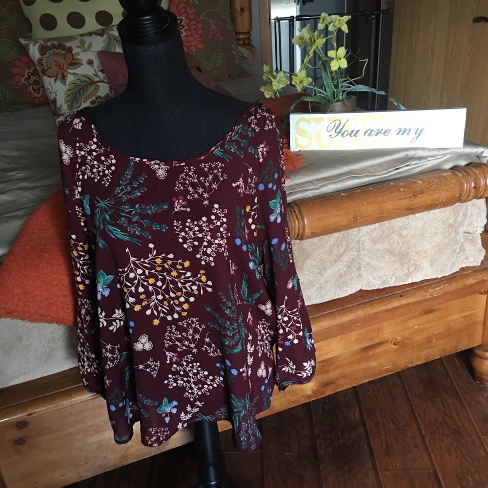 Burgundy Lelis 2XL cold shoulder top-Stitch Fix